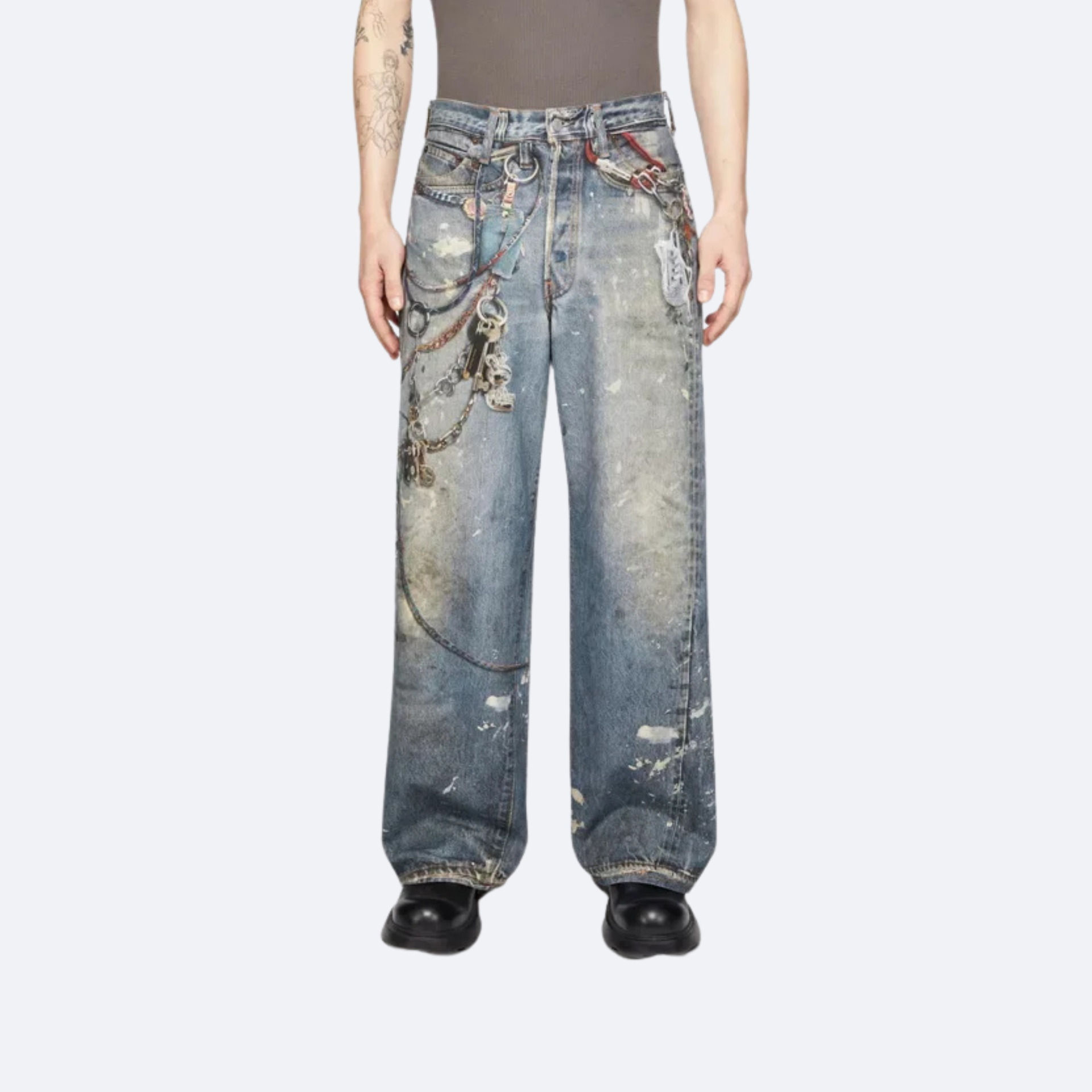 Washed Chain Jean