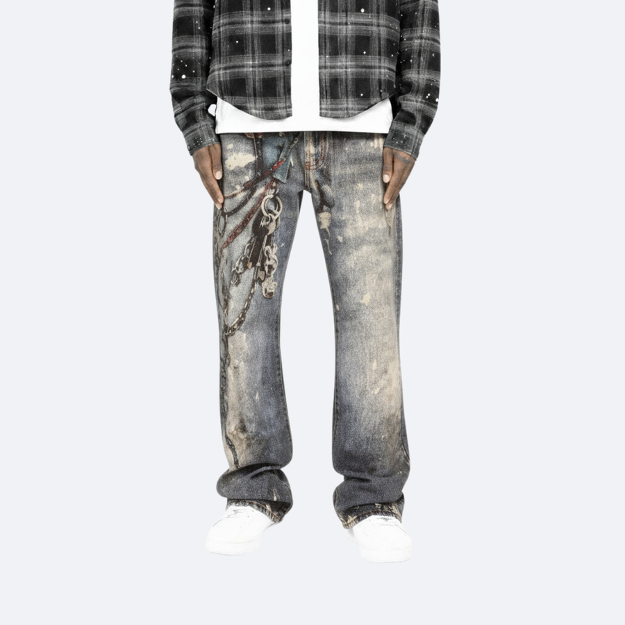 Washed Chain Jean